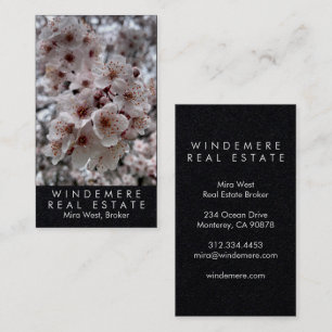 Unique Real Estate Agent Broker Cherry Blossom Business Card