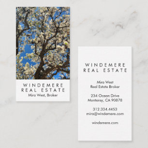 Unique Real Estate Agent Broker Cherry Blossom Business Card