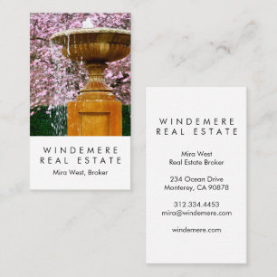 Unique Real Estate Agent Broker Garden Fountain Business Card