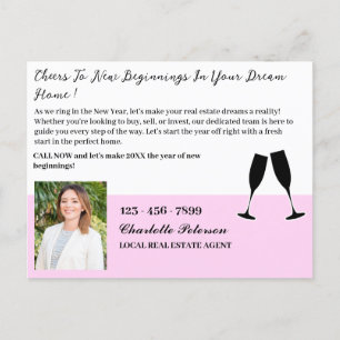 Unique Real Estate Farming New Year Holiday Postcard