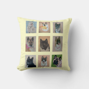 unique realist paintings of cute akita dogs cushion