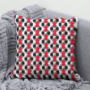 unique red and black Modern memphis aesthetic Cushion
