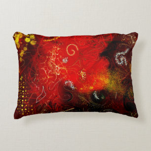 Unique red and gold luxurious feminine elegant decorative cushion