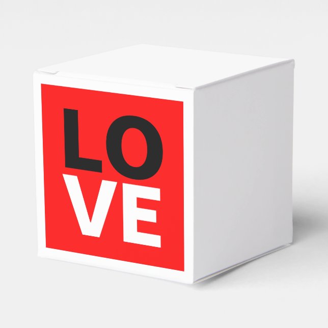 Unique Red Background Love Romance Favour Box (Front Side)