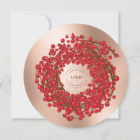 Unique Red Berries Wreath Your Logo Goes here