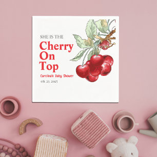 Unique Red Cherry on Top Baby shower  Napkin