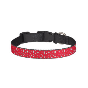 Unique Red Christmas Patterned drawing sketches Pet Collar