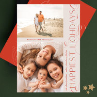 UNIQUE RED CHRISTMAS SWRILS | 2 photo FRAME HAPPY