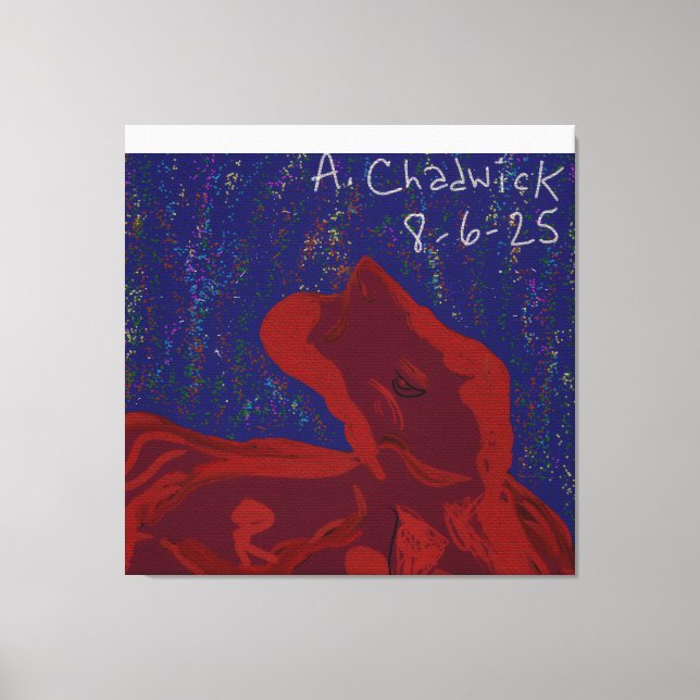 Unique Red-Coloured Superhero Stretched Canvas Art (Front)