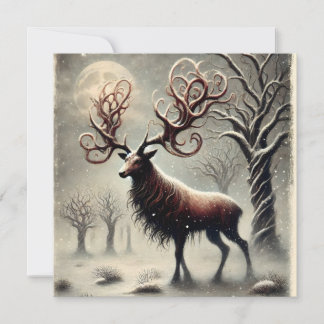 Unique Red Deer Christmas Card