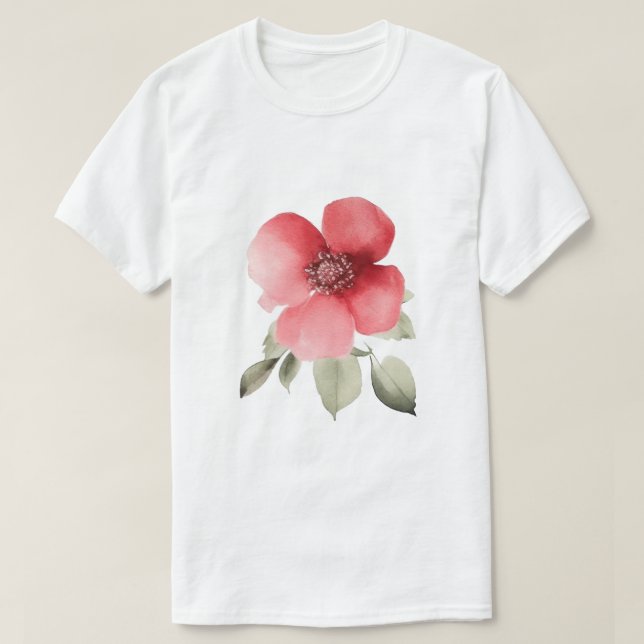 Unique red Design for flower Lovers T-Shirt (Design Front)