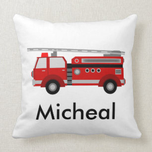 Unique red fire truck cushion