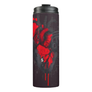 Unique Red Splatter Human Heart Thermal Tumbler
