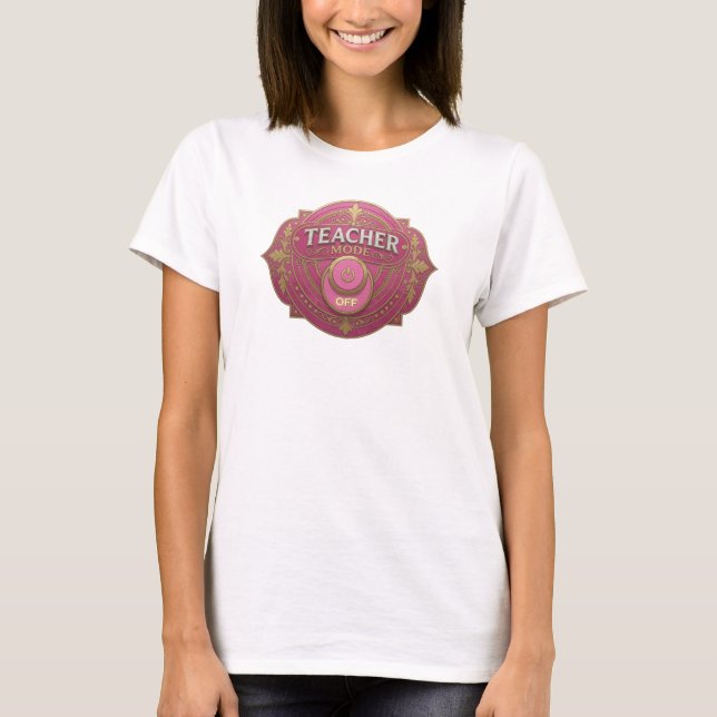 Unique Red TEACH MODE OFF Designer Graphic T-Shirt (Front)