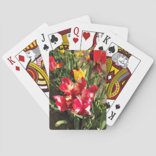 Unique Red & White Tulip Playing Cards