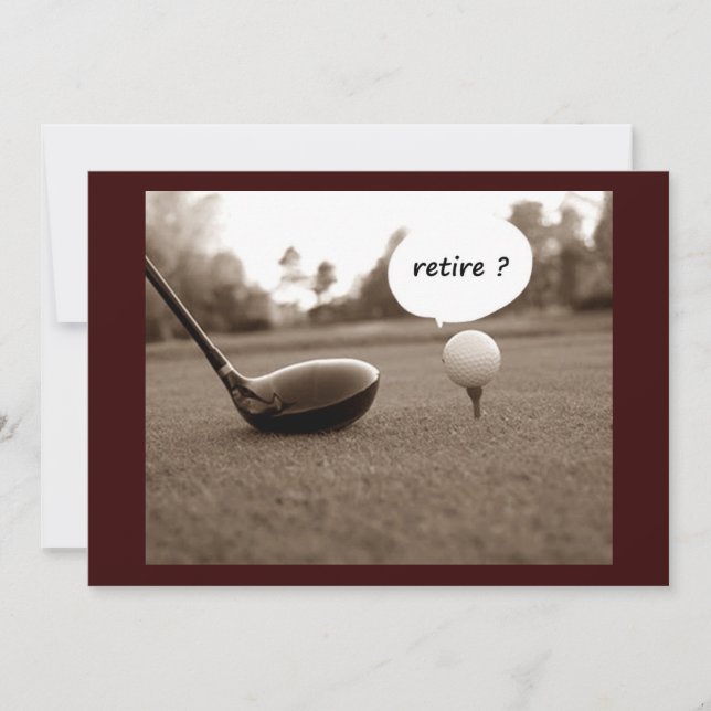 "UNIQUE RETIREMENT PARTY" INVITATION (GOLF STYLE) (Front)