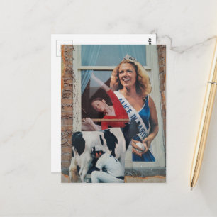 Unique Retro Dairy Princess Alice Collage  Postcard