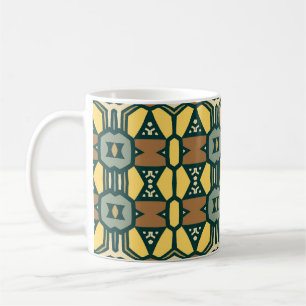 Unique retro geometrical pattern, vintage seamles coffee mug