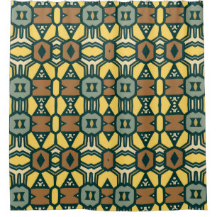 Unique retro geometrical pattern,  vintage seamles shower curtain