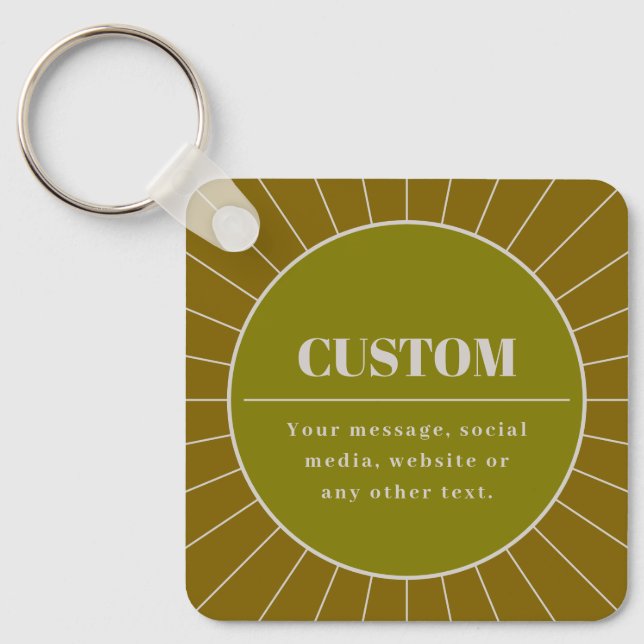 Unique Retro Inspired Editable Design Template Key Ring (Front)
