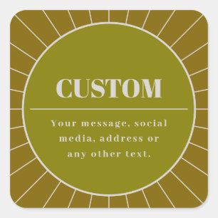 Unique Retro Inspired Editable Design Template Square Sticker