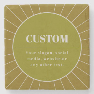 Unique Retro Inspired Editable Design Template Stone Coaster