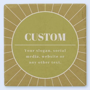 Unique Retro Inspired Editable Design Template Stone Coaster