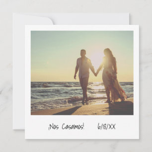 Unique Retro Instant Photo Spanish Wedding Invitation