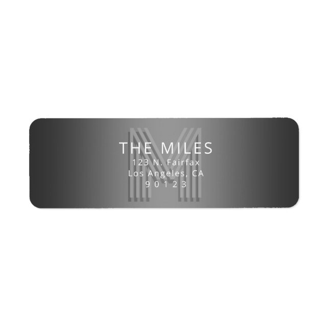 Unique Retro-Modern Monogram Return Address (Front)