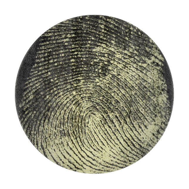 Unique Reversed Loop Fingerprint Art Cutting Board (Front)