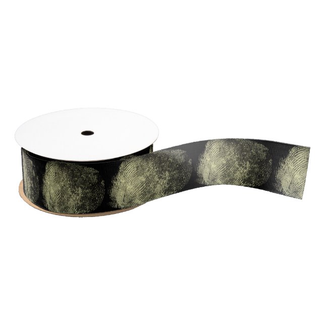 Unique Reversed Loop Fingerprint Art Grosgrain Ribbon (Spool)