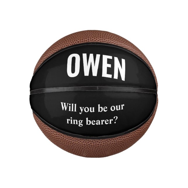 Unique Ring Bearer Wedding Proposal Basketball (Front)