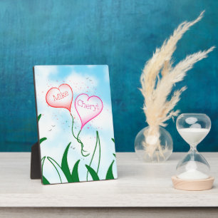 Unique Romantic Couples Custom Names Art Gift Plaque