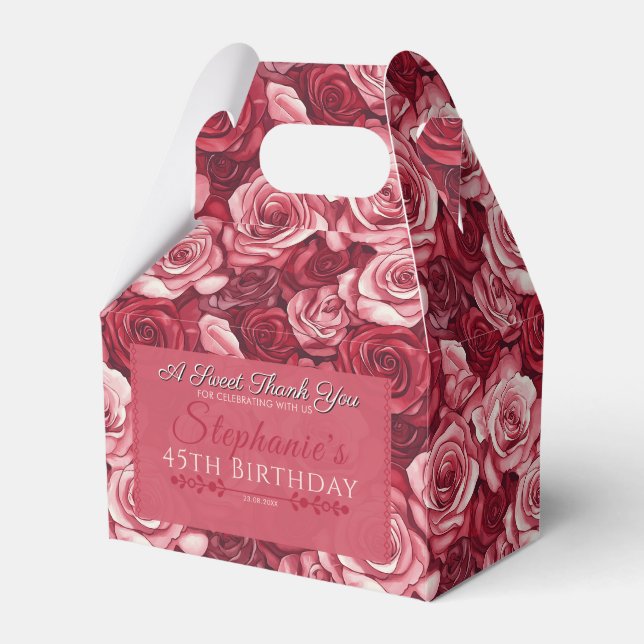Unique Rose Birthday Favour Box For Adult Birthday (Front Side)