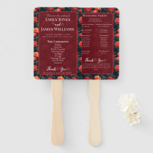 Unique Rose Fantasy Seaside Wedding Program Hand Fan