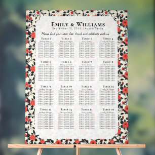 Unique Rose Flower Wedding Seating Charts