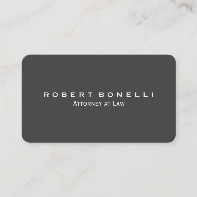 Unique Rounded Corner Grey Lawyer Business Card (Front)