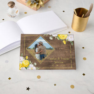 Unique Rustic Country Western Boho Gold Guest Book