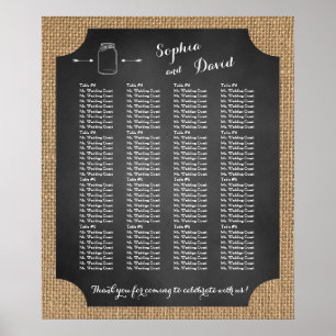 Unique Rustic Mason Jar Wedding Seating Chart