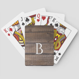 Unique Rustic Monogrammed Classic Playing Cards