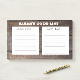 Unique Rustic Organised Things To Do List Custom Post-it Notes
