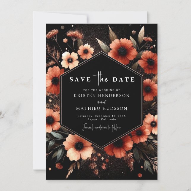  Unique Rustic Terracotta Wedding  Save The Date (Front)