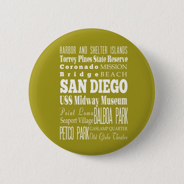 Unique San Diego, California Gift Idea 6 Cm Round Badge (Front)