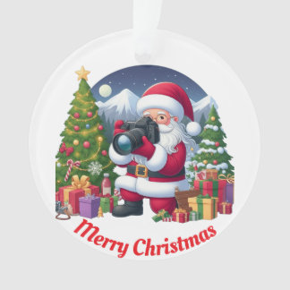 Unique Santa taking photos  Ornament