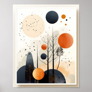 Unique Scandinavian Geometric Composition Shapes Poster