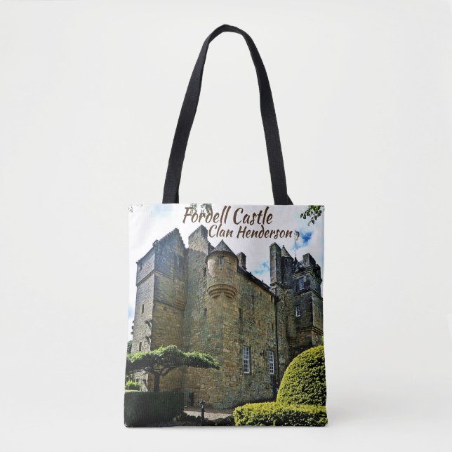 Unique Scottish Clan Henderson's Fordell Castle Tote Bag (Front)