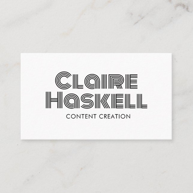 Unique Script Social Media Icons Minimal BW Edgy Business Card (Front)