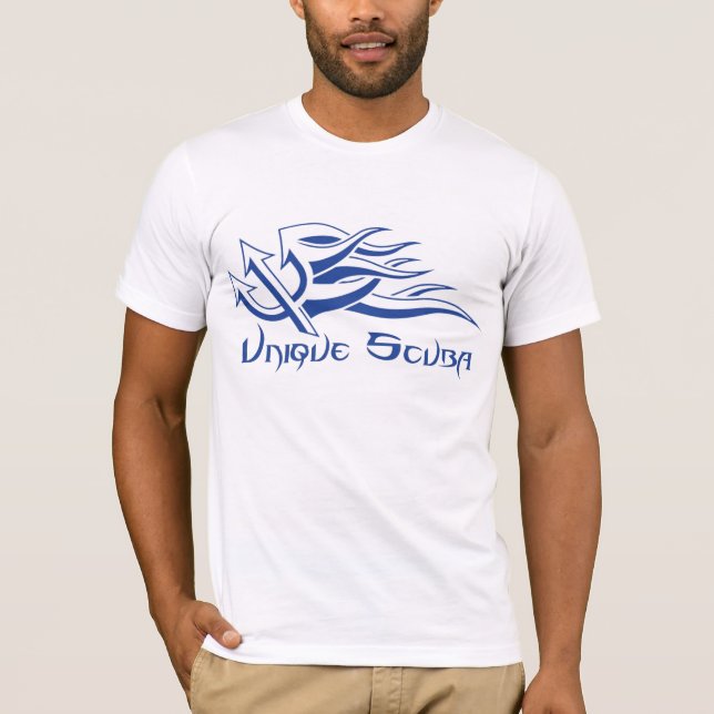 Unique Scuba Flaming Trident Logo T-Shirt (Front)