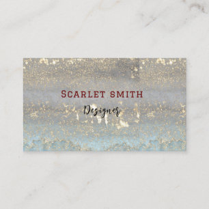 Unique sea green glittery marble effect business card