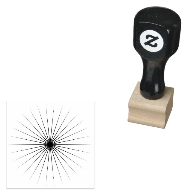 Unique Shining Star Crafted Wooden Rubber Stamp (Stamped)